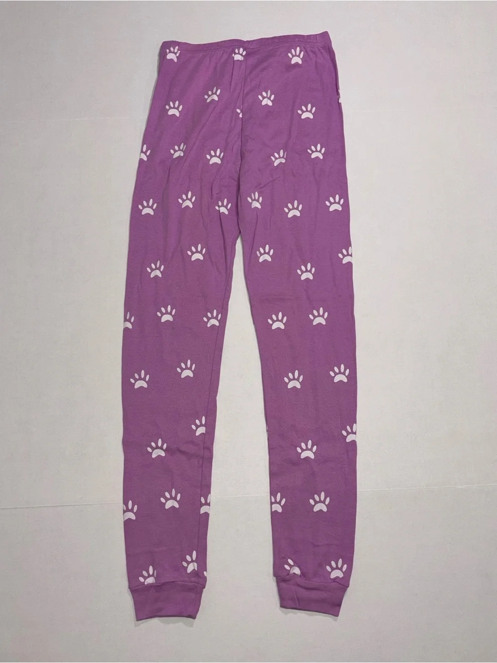 Family Feeling Girls 14 Purple 2-Piece Cat Print Long Sleeve Cotton Knit PJs